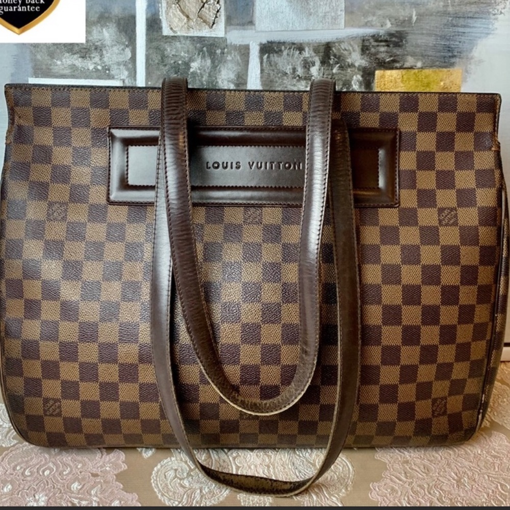 LV Porioli Damier Ebene Tote Bag Satchel G…